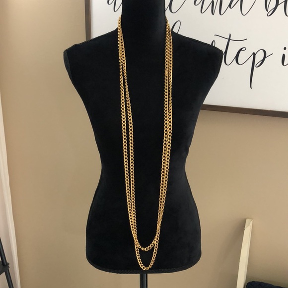 Vintage Monet Gold Tone Long Chain Necklace Approximately 54” - Picture 3 of 3